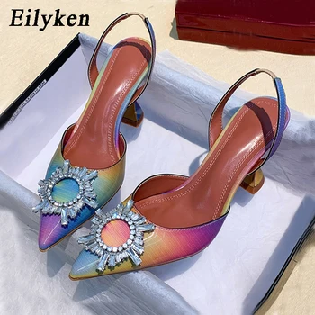 

Eilyken 2020 Summer Women Pumps New Design Crystal Pointed Toe Back Strap Spike High Heels Ladies Elegant Dress Shoes Size 34-42