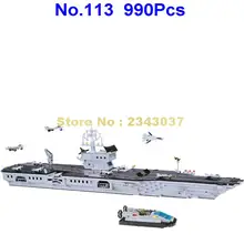 113 990 шт военный авианосец истребитель Просветите 3 фигурки строительные блоки игрушки