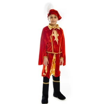 

Carnival costume "Prince", beret, cloak, camisole, pants with boots, height 122 cm, 5-7 years