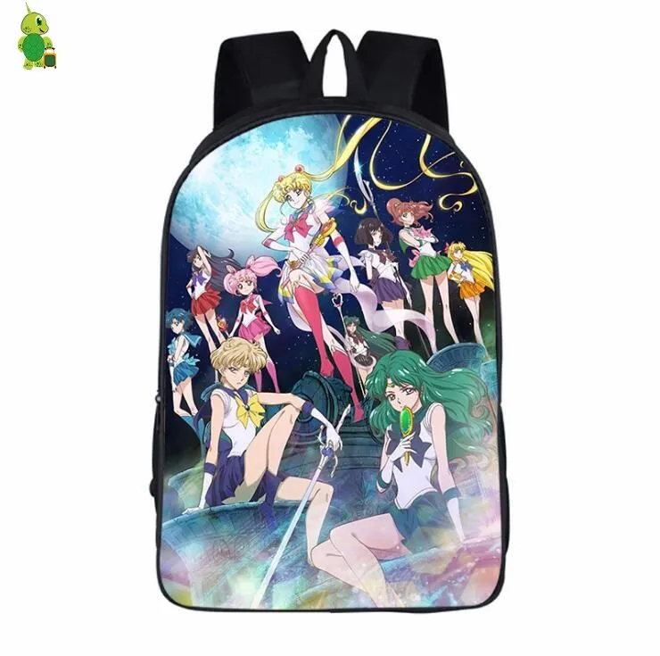5 Anime Sailor Moon Backpack School Bags for Teenage Girls Boys Laptop Backpack Women Men Leisure Rucksack Travel Shoulder Bags - Цвет: 5