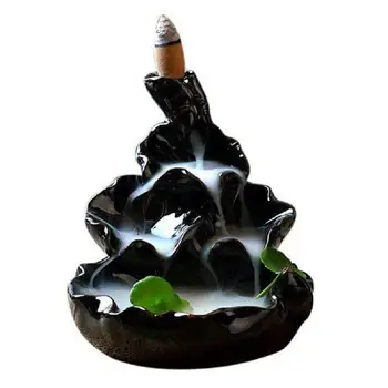 

Tower Incense Burner Ceramic Fragrance Holder Backflow Censer Creative Aromatherapy Smoke Reflux Incense Stick Incense Cones
