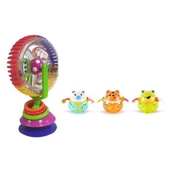 

2 Pcs Baby Rattles Toy Plastic Hand Shake Toy Early Educational Gift, Ferris Wheel & Animal