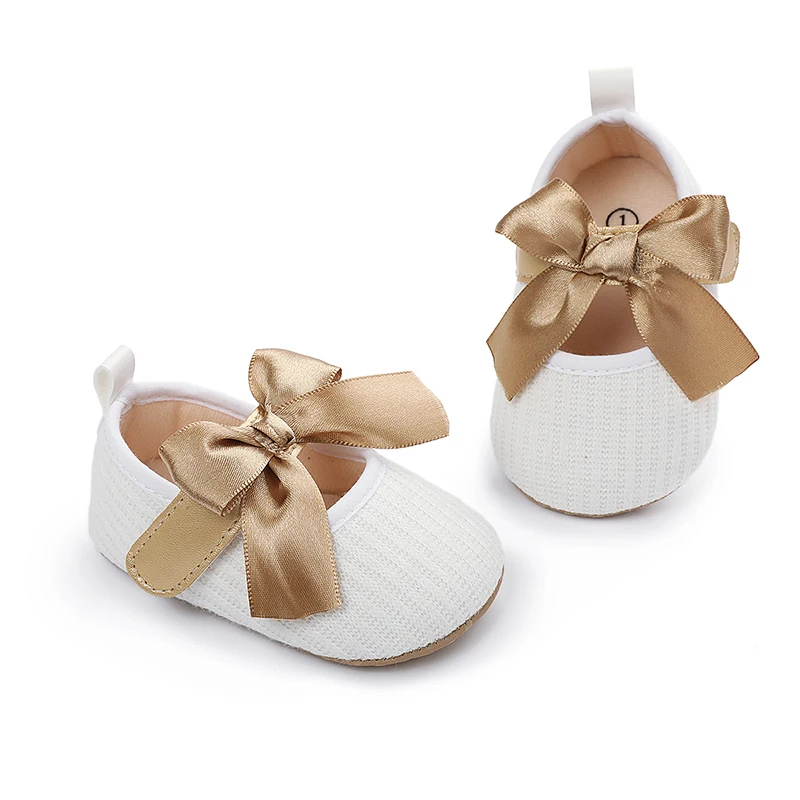 Ma&Baby 0-12M Valentine's Day Baby Girl Red Shoes Spring Autumn Cute Princess Bow Knitted Crib Shoes For Girls