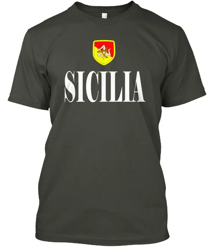 Сицилия Италия Sicilian Flag-Sicilia хлопок Лето Новая мода для короткий рукав Harajuku футболки