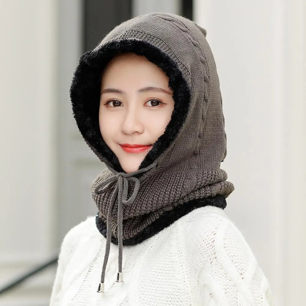 Зимняя вязаная шапка бини женский шарф Skullies Beanies Зимние шапки для мужчин женские шапки Gorras Bonnet маска брендовые шапки