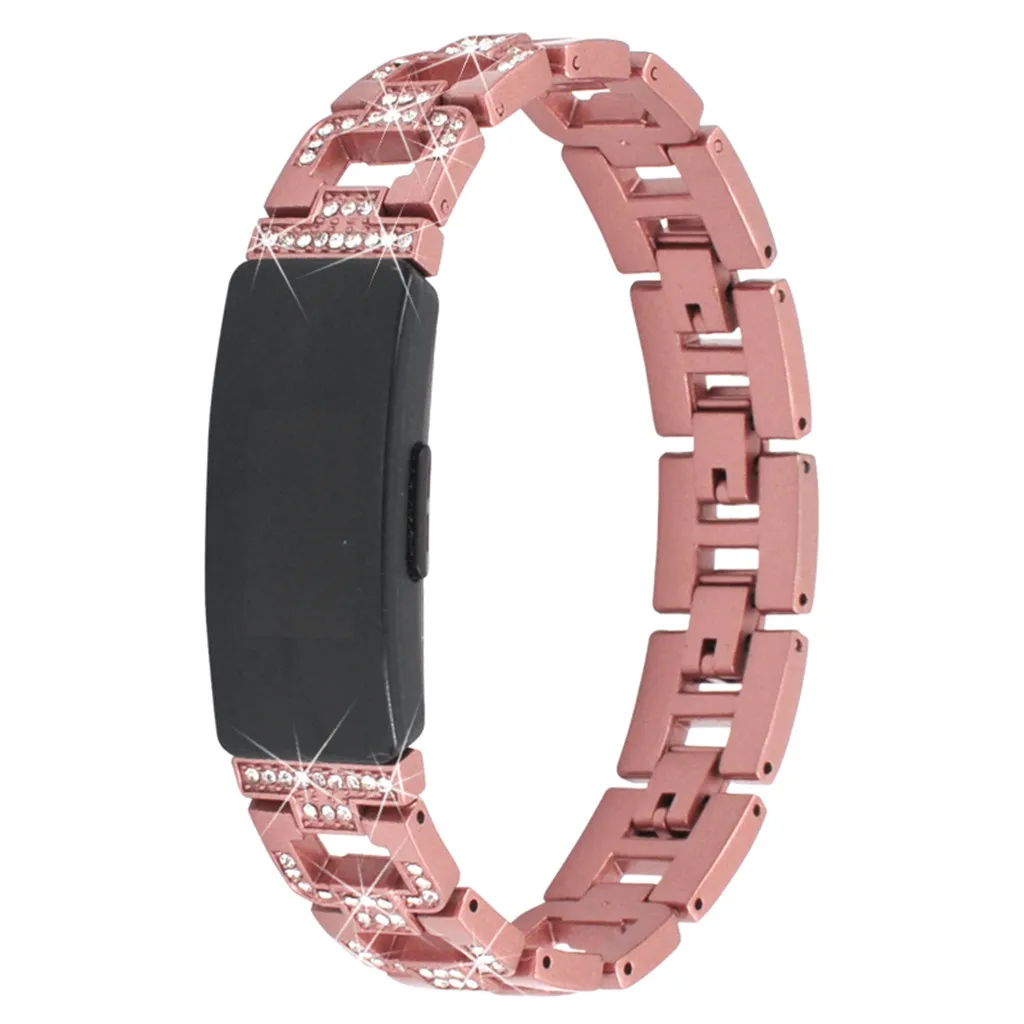 RG CARPRIE подходит для замены сплав, бриллиант ремешок с кристаллами для Fitbit Inspire/огнеупорные часы ремешок высокого качества мягкие часы ремешок Jy26 - Цвет: RG