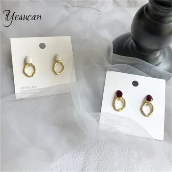 

Temperament Women Simple Geometric Dangle Earrings Matte Gold Irregular Circle Dripping Long Earring Party Gift серьги