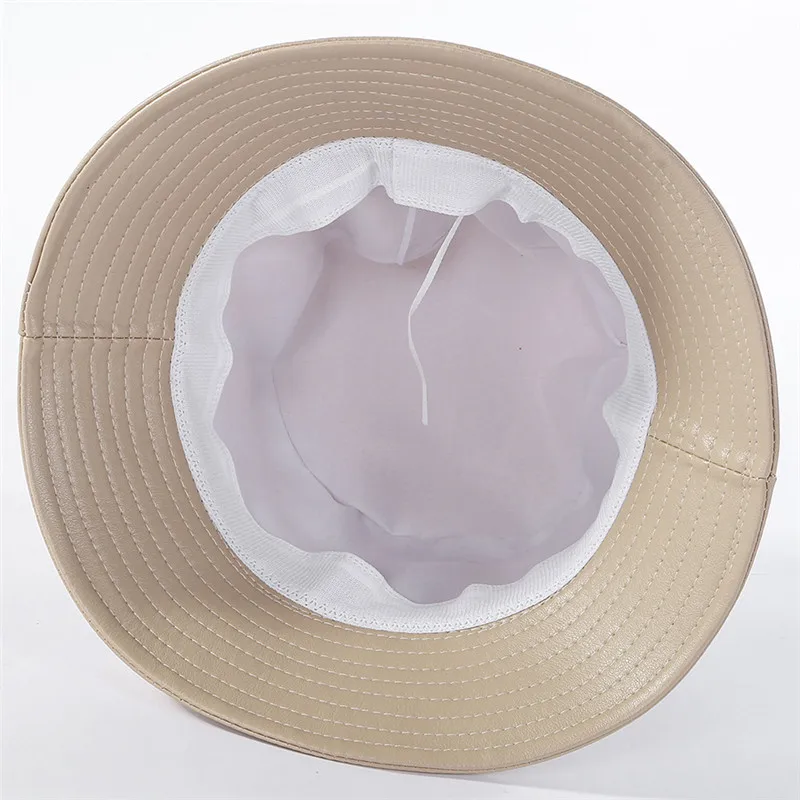 USPOP New fashion hats for winter women bucket hats flat top wide brim bucket hats patchwork PU brim wool hats