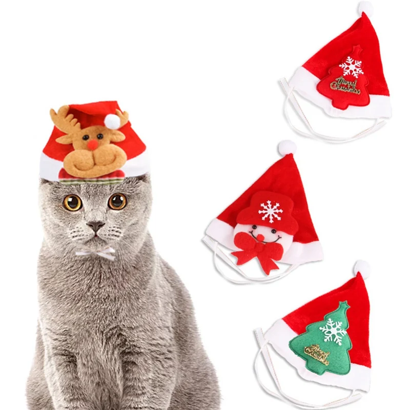 

New Pet Dogs Adjustable Christmas cap Funny Cosplay Caps Puppy Christmas Decorative Costume Hat x