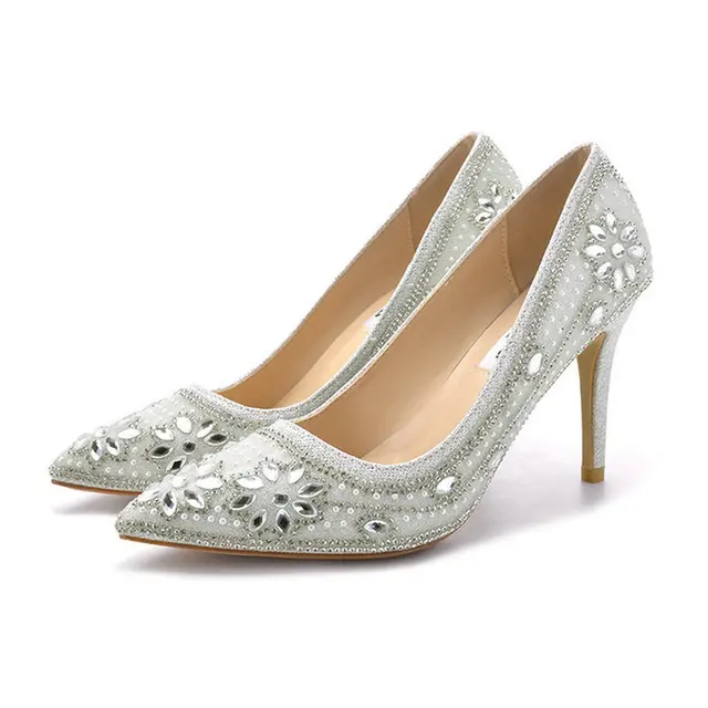 crystal evening shoes