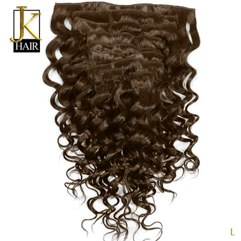 

JK Brazilian Deep Wave Clip In Human Hair Extensions Colored Remy Clip Ins 8Pc/Set For Whole Head 120G Free Shipping Low Ratio