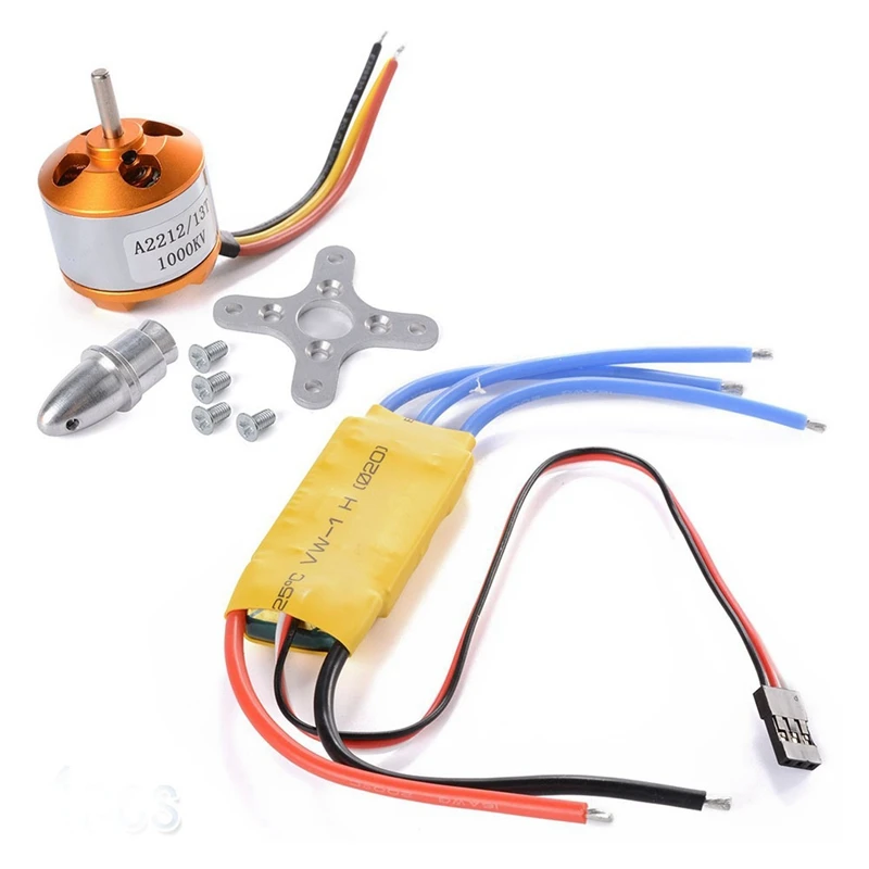 

Hot New 4pcs A2212 1000KV Brushless Motor + 4 pcs 30A ESC for FPV DJI F450 550 Multicopter Quadcopter RC132