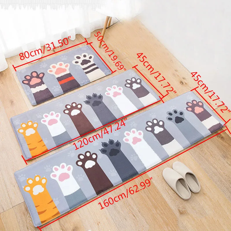 Креативный мультяшный коврик с изображением кошачьей лапы коврики для входной
