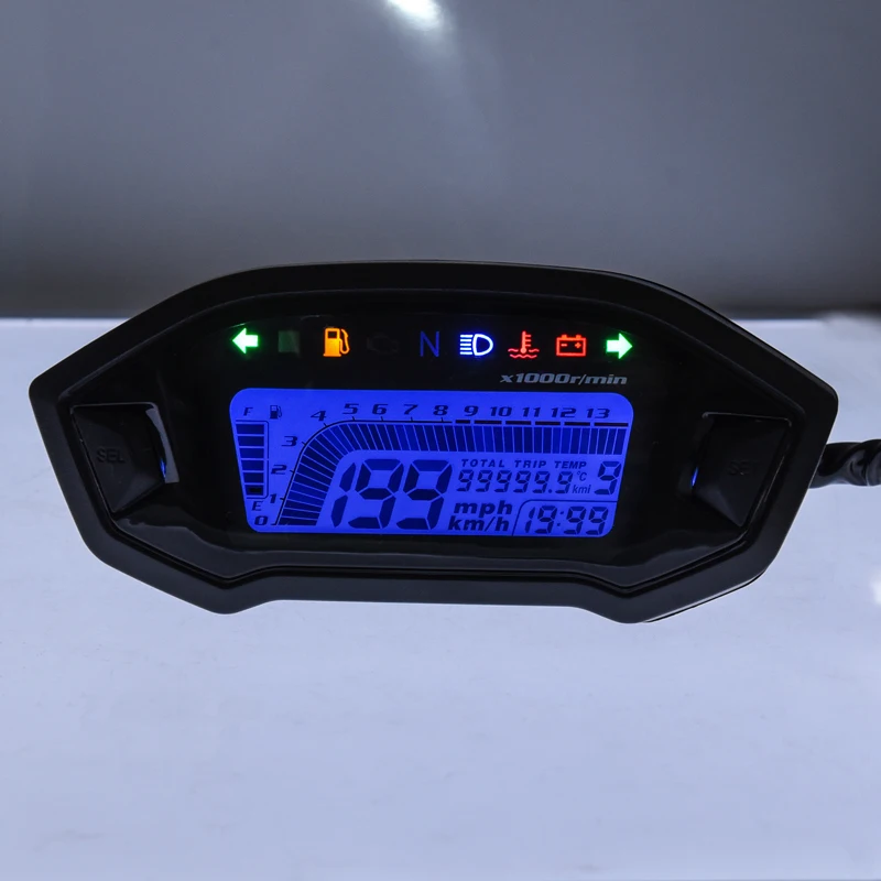 Compteur de vitesse numérique LCD pliable universel pour moto,  rétroéclairage pour véhicule à moteur, Odomcirculation, 7 couleurs, 1 3000,  2 à 4 cylindres, nouveau