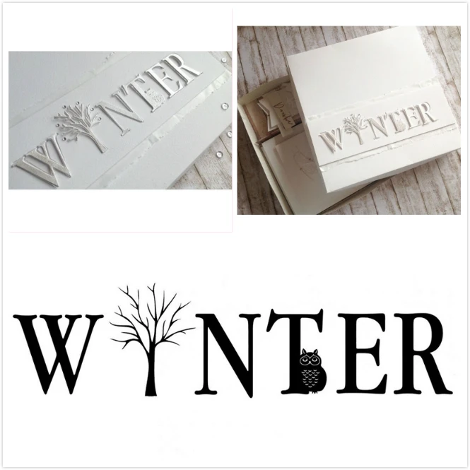 

GJCrafts Owl Tree Winter Word Dies Alphabet Metal Cutting Dies New 2019 for Scrapbooking Card Embossing Cuts Crafts Letter Dies