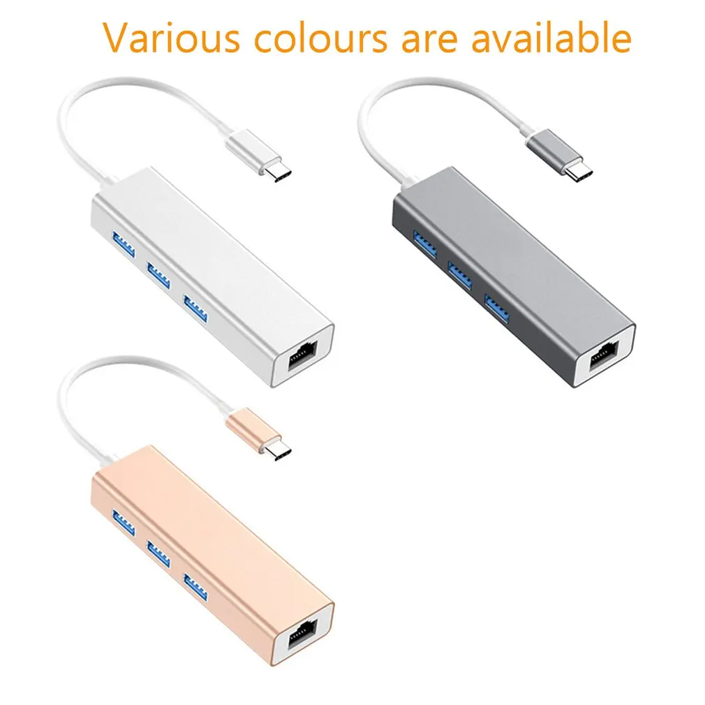 USB 3,1 USB-C Тип C 10/100 Мбит/с Gigabit Ethernet Rj45 сетевой адаптер с 3 портами(стандарт 3,0 сетевая карта для MacBook