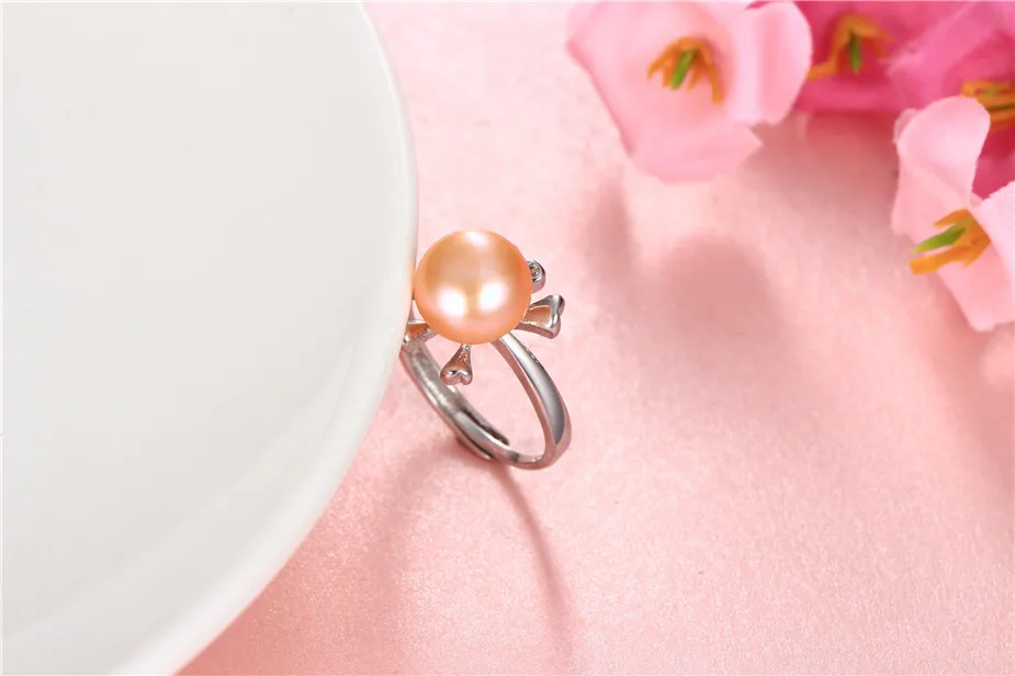 Dainashi 925 Sterling Silver Frog Eye Zircon Crystal Adjustable Ring Elegant Genuine Freshwater Cultured Pearl Ring Gift