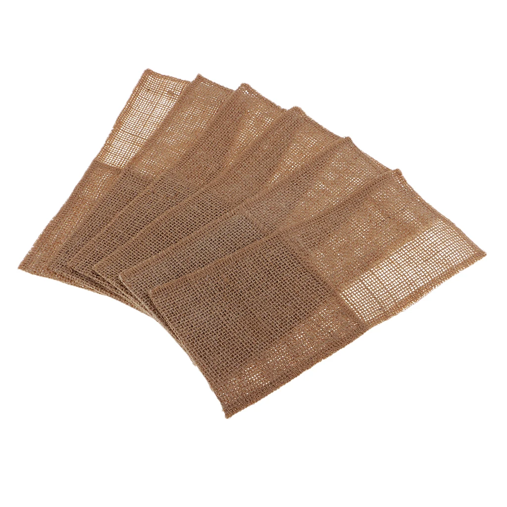 6pcs Natural Burlap Utensil Holders Knifes Forks Bag Cutlery Pouch Bags