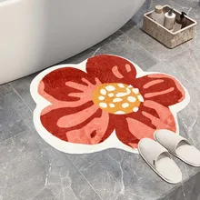 Non-slip Bathroom Mats Flower Shape Super Absorbent Shower Room Carpets Soft Toilet Floor Rugs Entrance Doormat for Home Décor