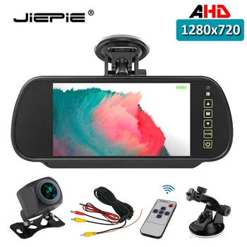 

JIEPIE Car 7 inch AHD 720P RearView Mirror Monitor and AHD Reverse/Rear View Camera Kit For car, Van, Pickup, SUV, RV