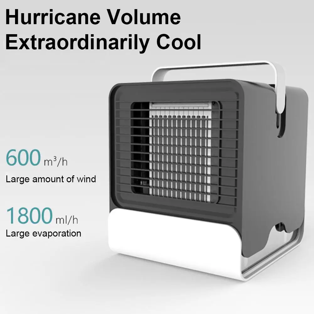 

Mini Portable Air Conditioner Humidifier USB Air Cooler 2 Speeds Night Light Desktop Air Cooling Cooler Fan For Car Home Office