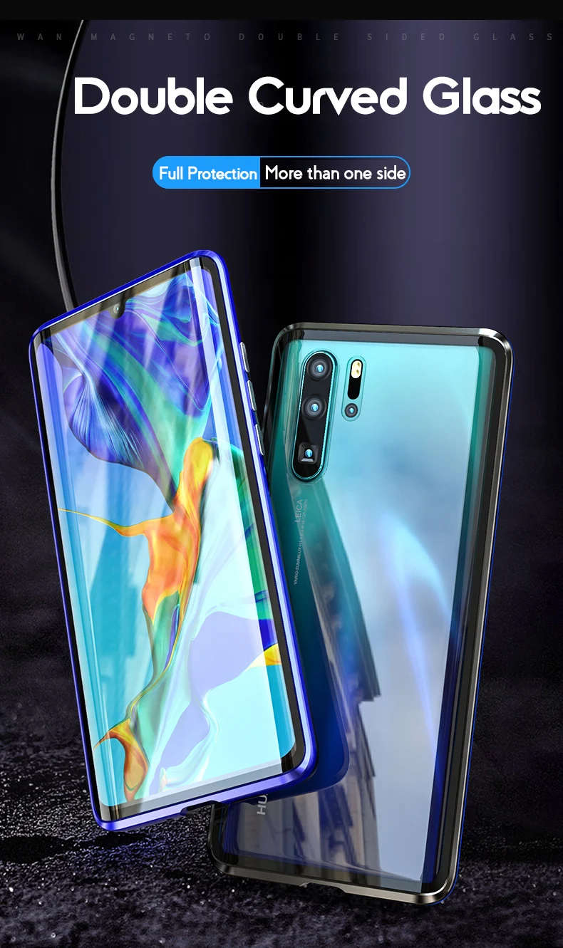 360 магнитный металлический чехол для huawei P30 P20 Pro lite Коврики 20 Pro 20X Чехол Двойной Стекло Honor 10 8X Max 9x Nova 3 3i 3E 4 4E крышка