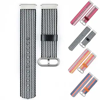 

Striped Woven Nylon Watch Band Strap Universal 18mm Quick Release Watchband For Fossil Q tailor Wirststrap For Garmin Active S