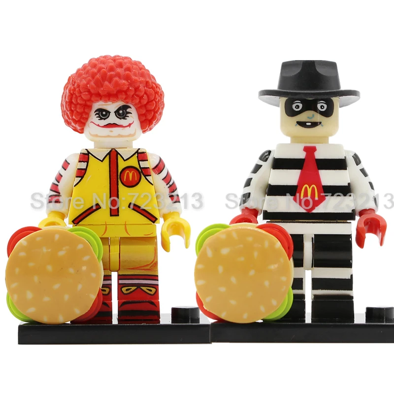 

Single Sale Donald Clown Joker and Subordinate Figure Super Hero Hamburger Batman Building Blocks Set Model Bricks Toy