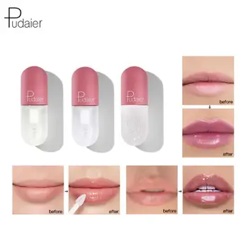 

Pudaier Mini Capsule Lip Gloss Moisturizing Transparent Color Temperature Change Lipstick Shimmer Lipgloss Lip Tint