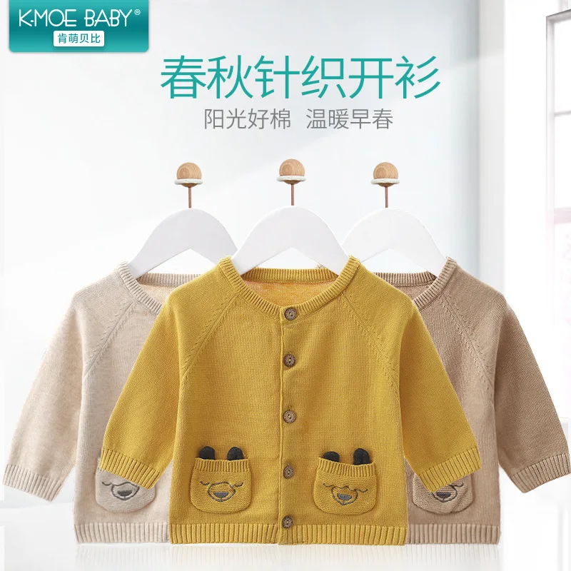 

Baby Sweater Cardigan Thin Type for Spring And Autumn Men's 0-1-Year-Old 3 Infant Sweater Pure Cotton CHILDREN'S Western Style C