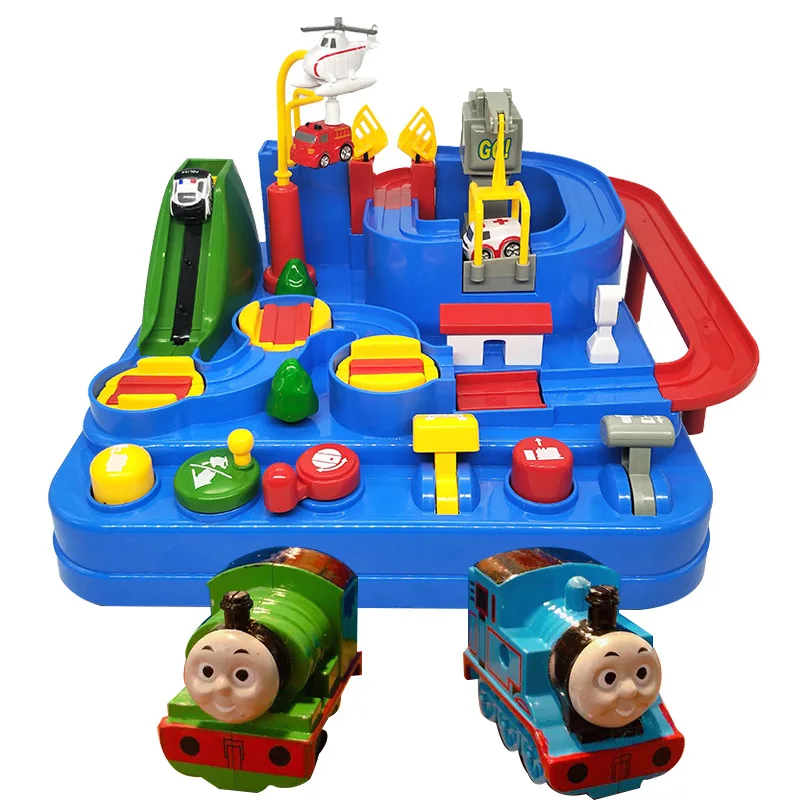 Goede Auto Adventure Rush Door Douane Kinderen Speelgoed Inertiële Voertuig Spoor Speelgoed Spoorweg Auto Puzzel Set Speelgoed Geschenken Voor Kinderen