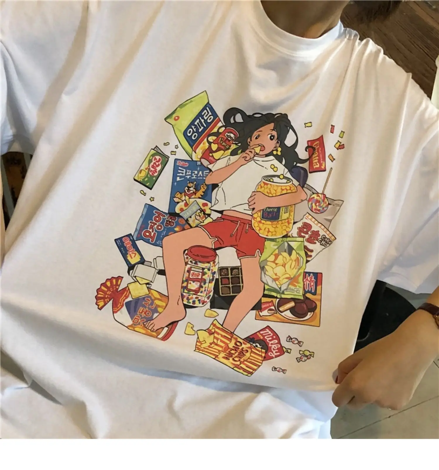 Осенняя женская одежда корейский Ulzzang Harajuku футболка Веселая с принтом поддельные два футболки женские свободные рубашки топы