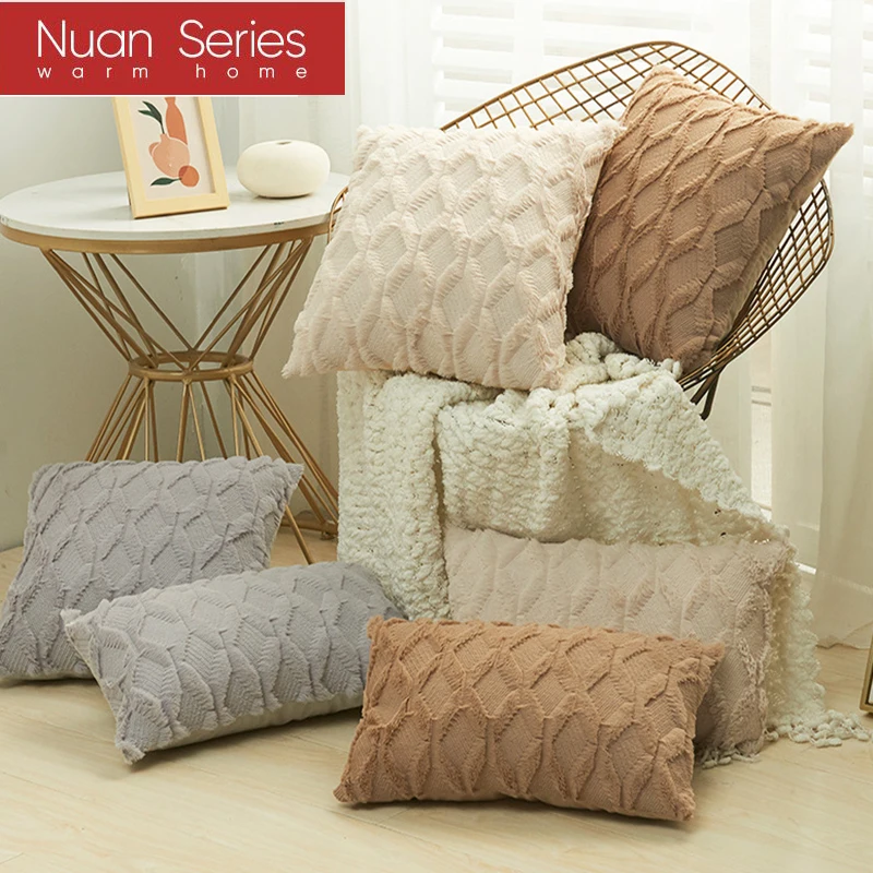Fur Decorative Cushion Cover Pillow Sofa Plush Pillowcase Living Room Decoration Nordic Hug Throw Covers Home Decor | Дом и сад