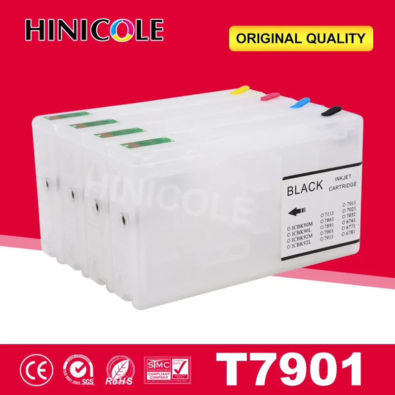 

Hinicole Ink Cartridge Refillable WorkForce Pro WF-4630DWF 4640DTWF 5110DW 5190DW Printer Cartridges For Epson T7901