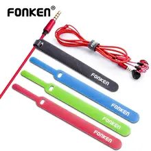 FONKEN – organisateur de câbles en Nylon, 20 pièces, gestion de câbles de téléphone, souris, écouteurs AUX, enrouleur de fils, attaches, boucle à crochet, protection de câbles USB