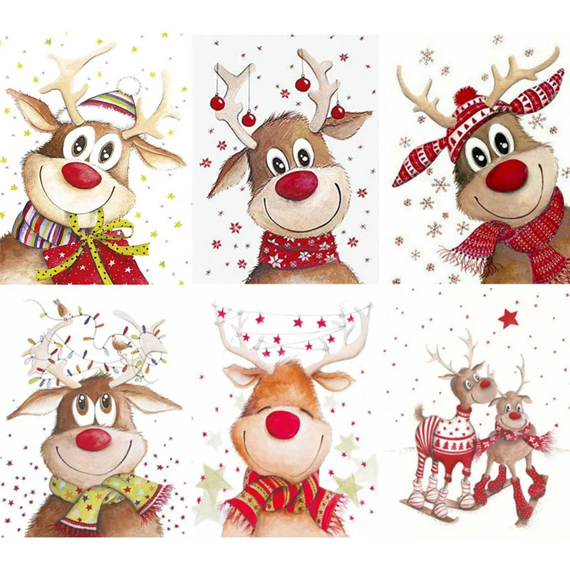 Diamond Painting Christmas Deer Full Square/Round Drill 5D DIY Mosaic Animal Embroidery Handmade Hobby Gift | Дом и сад
