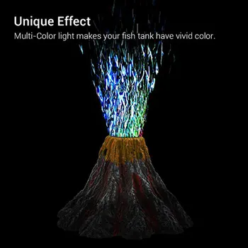 

Aquarium Volcano Ornament Kit Air Bubbler Decorations for Fish Tank Aquarium Air Bubbler with LED Light new