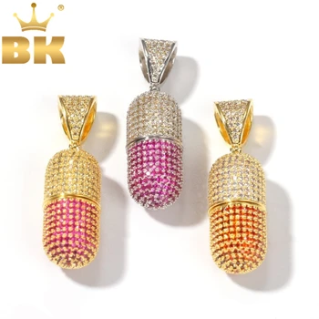 

THE BLING KING Fashion Openable Multi-colored Bottle Shape Necklace Pendant Full Iced Cubic Zirconia Mens Jewelry Drop Shipping