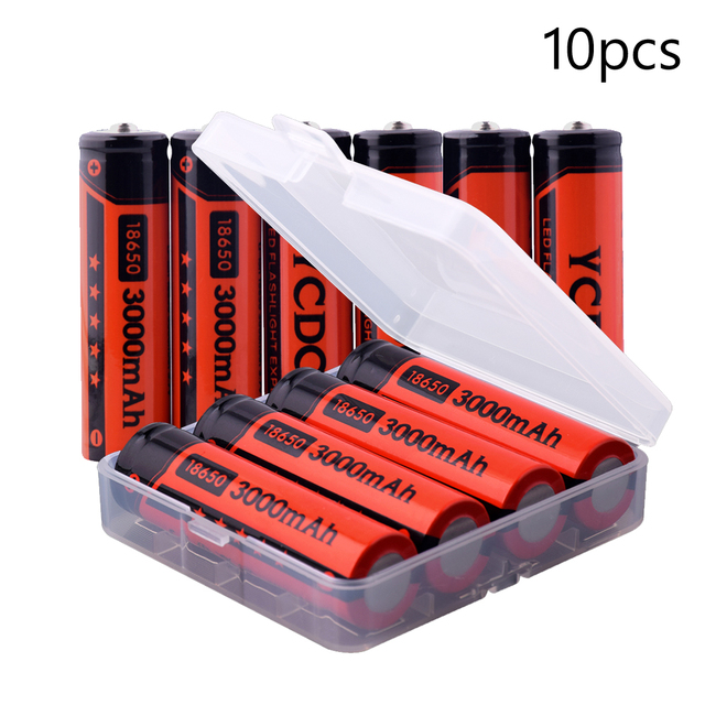 2-20Pcs/box Li-ion 18650 Rechargeable Batteries 3.7V 3000mAh Power Bank Lithium Battery for Charger led Flashlight battery