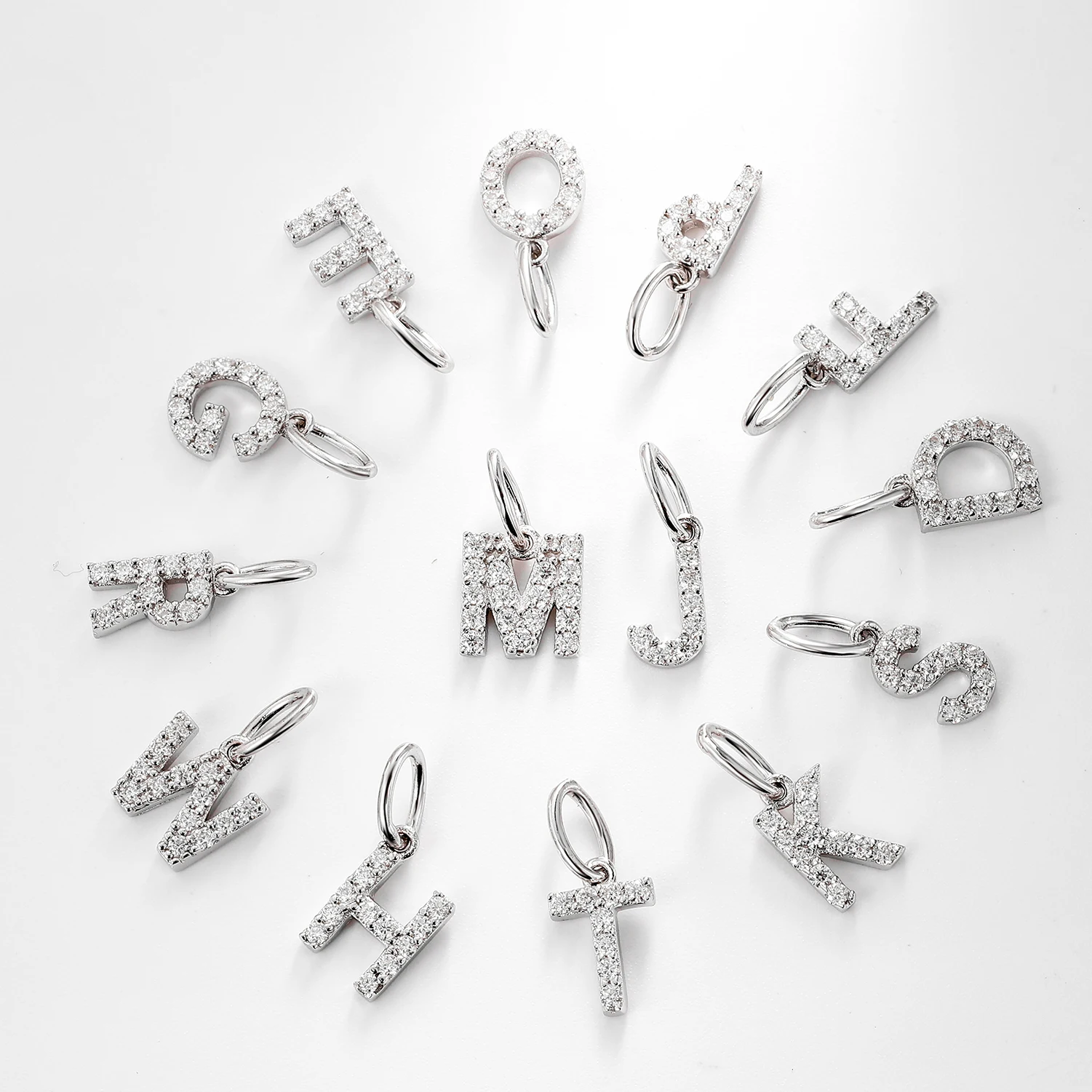Fashion Tiny Moissanite Initial 26 Letter Charms Pendant 925 Sterling Silver For Women Necklace Jewelry Accessories Xmas Gifts