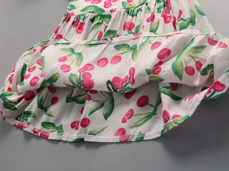 Girls Summer New Dress Flower Floral Pattern Baby Cotton Girl Dress Princess