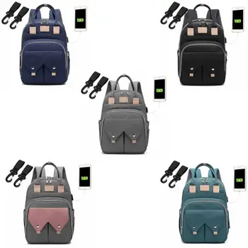

Multifunctional Baby Diaper Mummy Backpack Large Capacity USB Maternity Nappy Ba H8WD