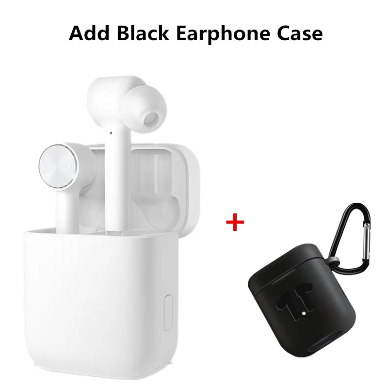 add black case Xiaomi Air TWS гарнитура Bluetooth True беспроводные стерео наушники ANC переключатель ENC автоматическая пауза управление нажатием Беспроводная зарядка - Цвет: add black case