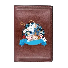 

Classic Fashion Wonderland Rabbit Passport Cover Men Women Leather Slim ID Card Travel Holder Wallet Document Organizer Case