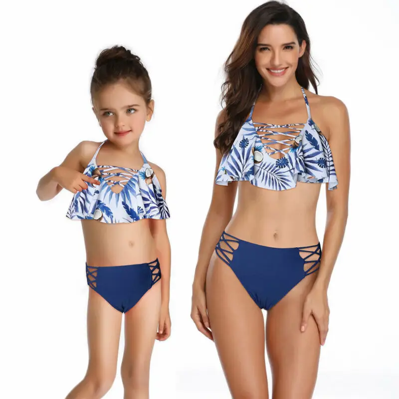 

Family Matching Swimwear Mother Daughter Women rope Bikini Beachwear Summer