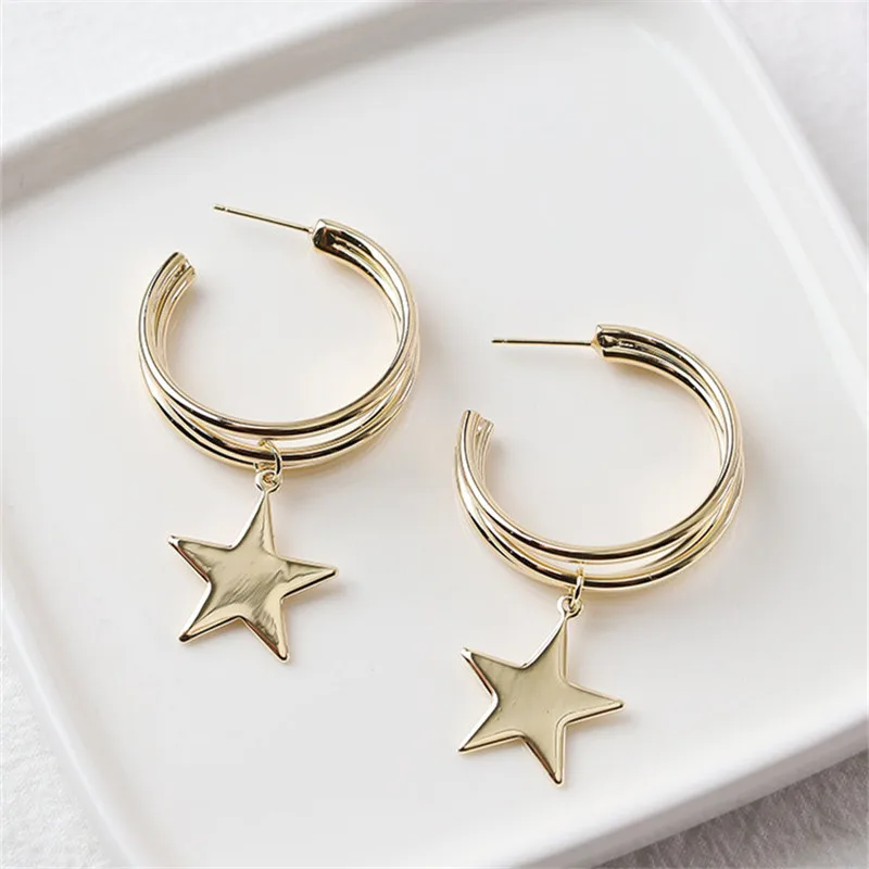 SE102Gold Adolph золотые и серебряные круглые креольские серьги, большие круглые женские серьги-кольца из нержавеющей стали, подарки для женщин, очаровательные ювелирные изделия - Окраска металла: SE102Gold