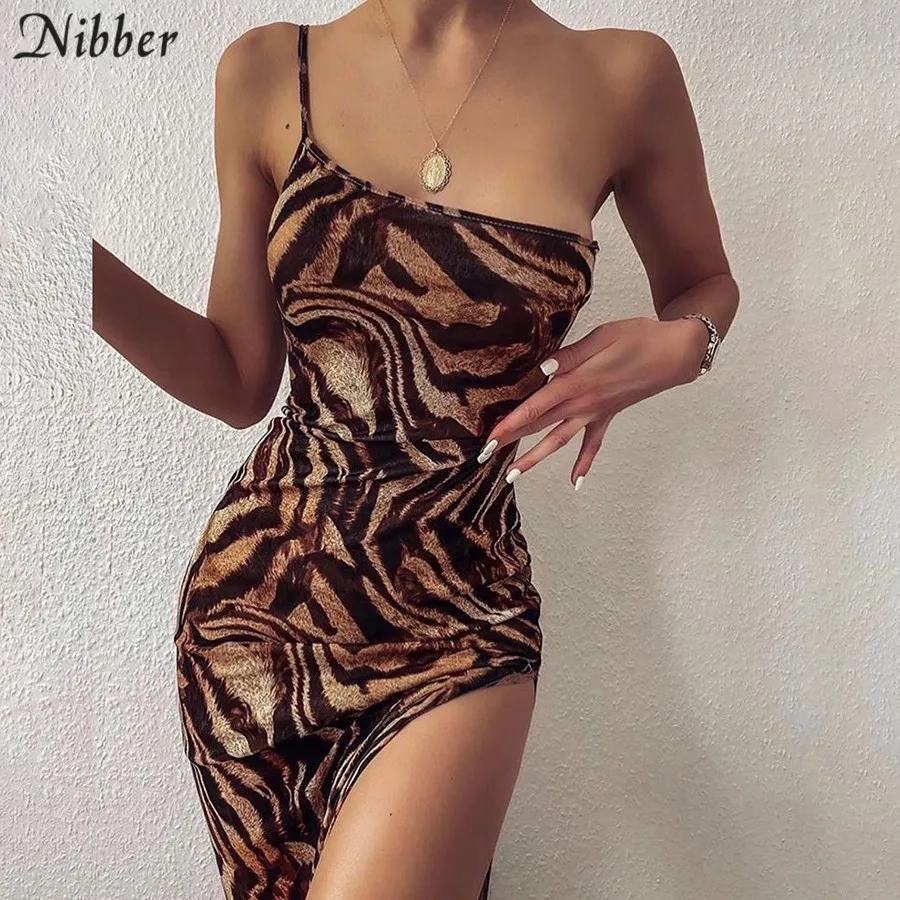 Nibber Vintage Elegant Maxi Dress For Women Summer Sleeveless Slim High Street 2021 Graceful Banquet Party Sexy High Split Dress