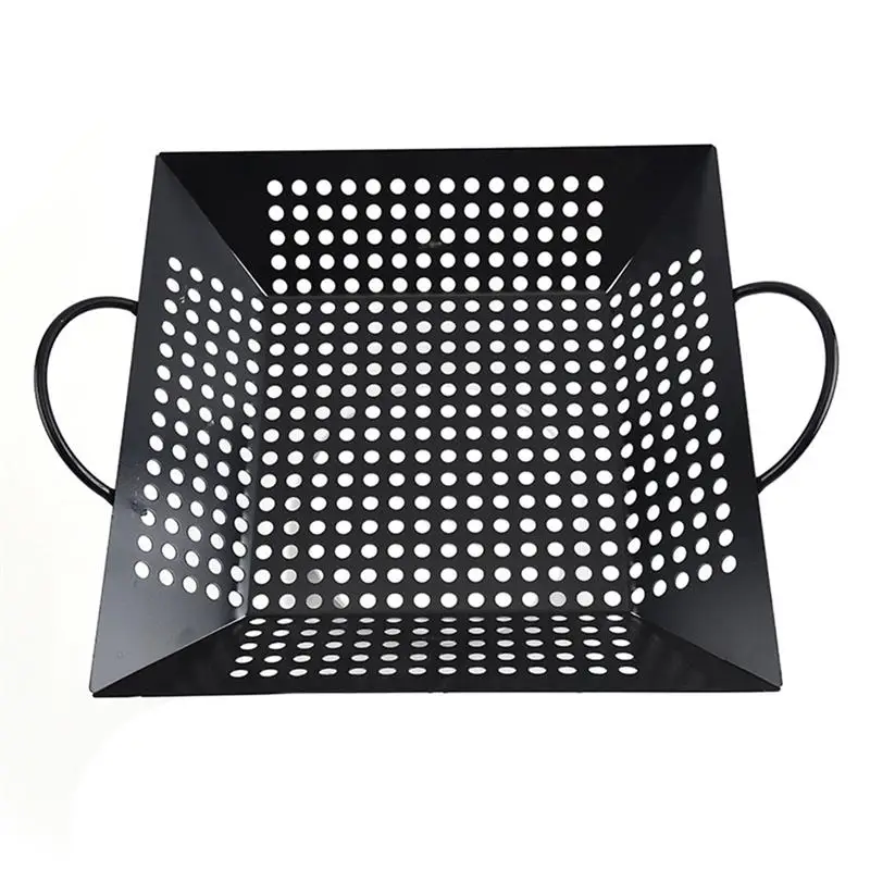 Carbon steel Grilling Basket High-quality Environmentally Friendly Grill Pan With Handle Kitchen Utensils Oven Safe Induction