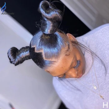 

ALICROWN Lace Front Human Hair Wigs For Women Brazilian High 250% Density 360 Lace Frontal Wigs Non-Remy Middle Ration