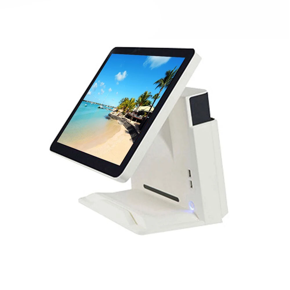 

Компьютер дисплей windows POS оборудование Розничная касса 15 дюймовый емкостный сенсорный экран DDR3 8G кассовый аппарат